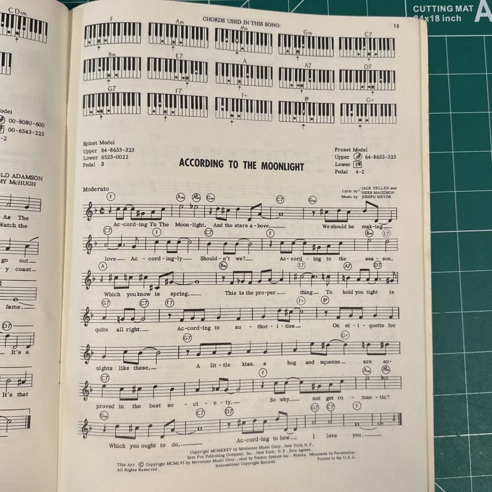 Pop Standards for the Pointer System 17 for Hammond Organ 18‎ Songs Music VTG